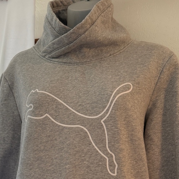 Puma Heather light Gray Turtleneck Sweatshirt Size L - Picture 2 of 6